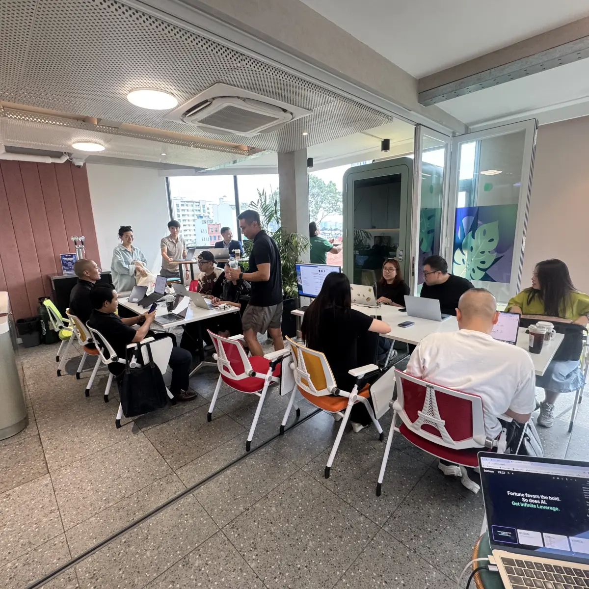 An AI Officer certification cohort working together at the Saigon retreat
